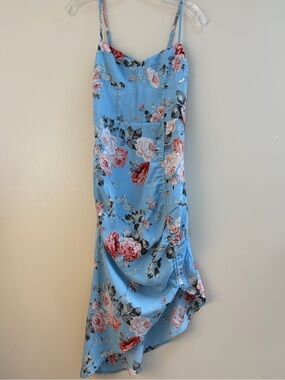 Pastel Pink and Blue Floral Midi Dress XS/size 2
